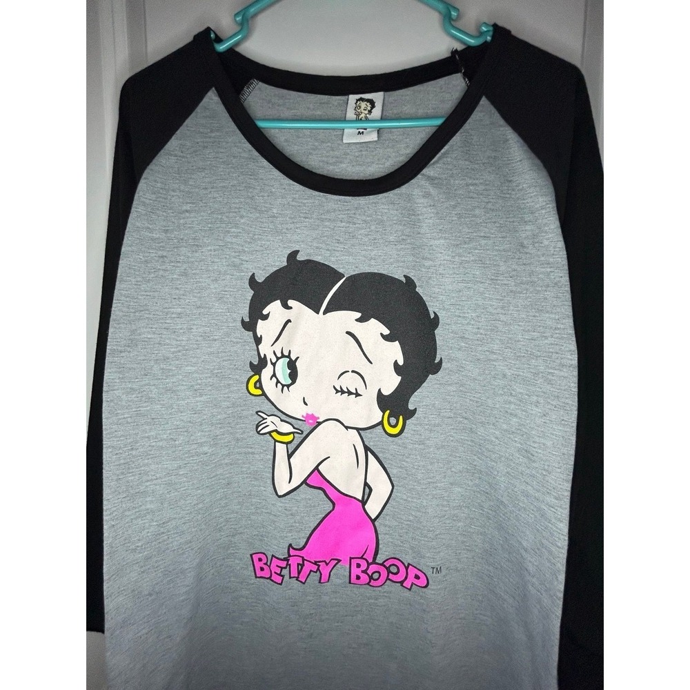 Betty Boop Big Graphic 3/4 Sleeve Womens Shirt‎ Size Womens Medium No Flaws